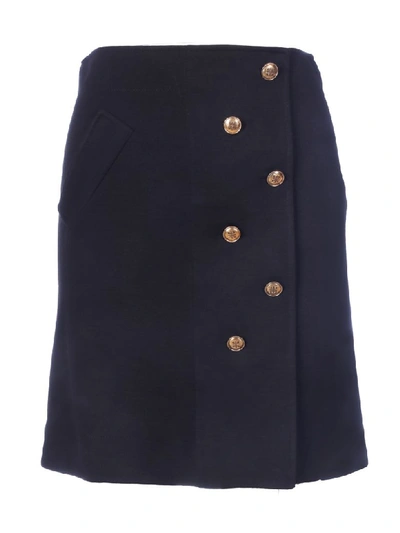 Shop Givenchy Buttons Short Skirt In Black