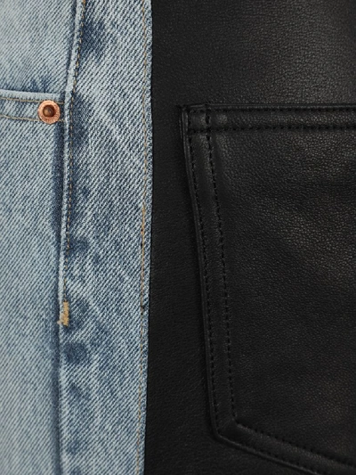 Shop Vetements Two Tone Bootcut Jeans In Blue Black