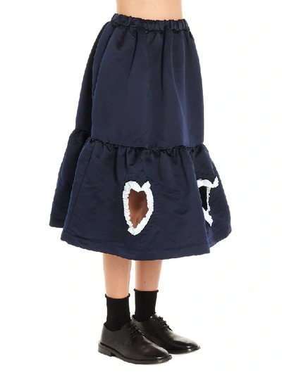 Shop Comme Des Garcons Girl Hearts Skirt In Blue