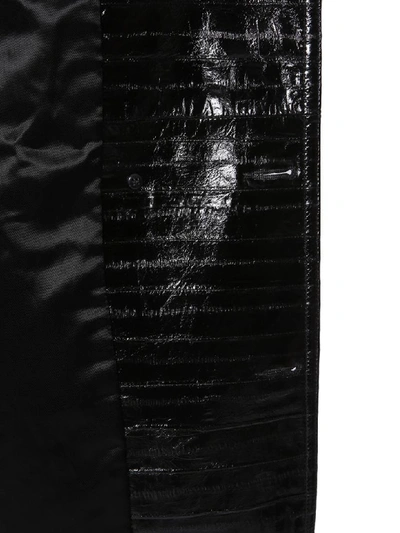 Shop Saint Laurent Leather Trench Coat In Nero
