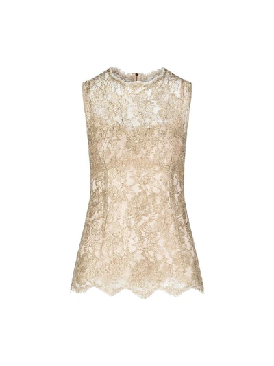 Shop Dolce & Gabbana Without Sleeves Top In Gold