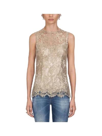 Shop Dolce & Gabbana Without Sleeves Top In Gold