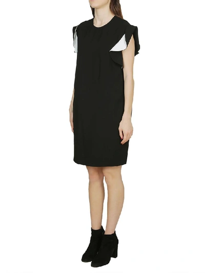 Shop Givenchy Ruffle Sleeve Dress In Black