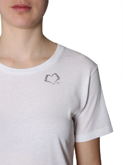 Shop Saint Laurent Heart Sl Print T-shirt In Bianco