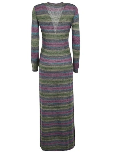 Shop Jacquemus La Robe Gilet Dress In Stripe Purple