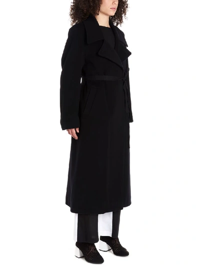 Shop Mm6 Maison Margiela Coat In Black