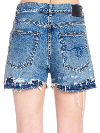 Shop R13 Double Hem Shorts In Blue