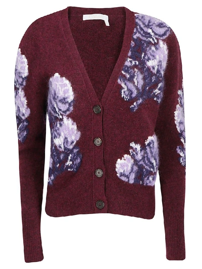 Shop Chloé Chloè Cardigan In Burgundy