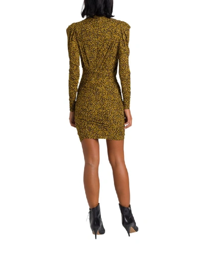 Shop Isabel Marant Jisola Animal Printed Mindress With Draping In Giallo