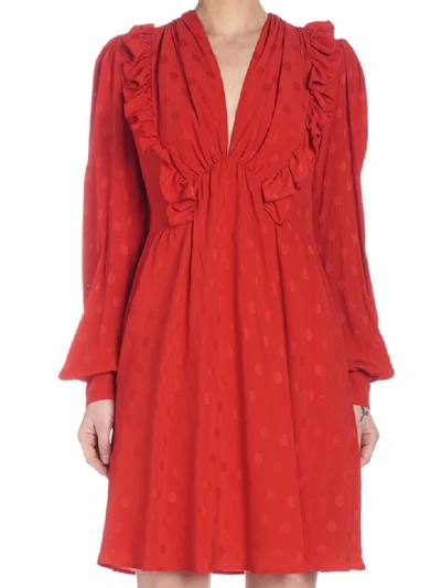 Shop Msgm Dress In Red
