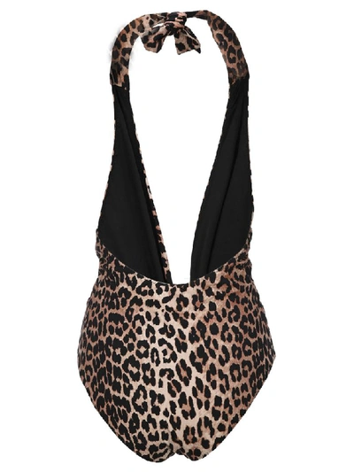 Shop Ganni Leopard Print Swimsuit