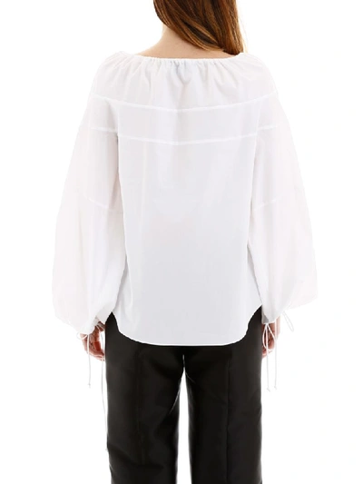 Shop Lanvin Blouse With Drawstring In White (white)