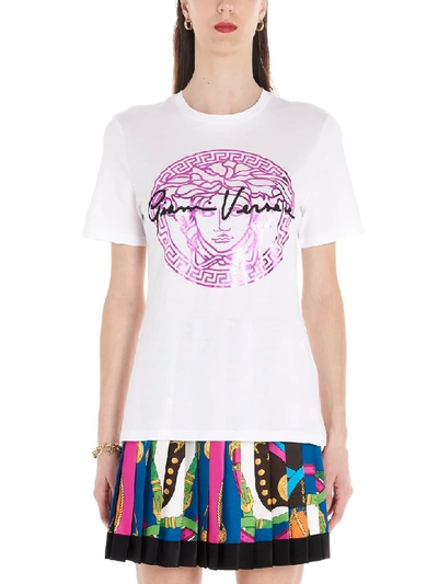 Shop Versace Medusa Signature T-shirt In White