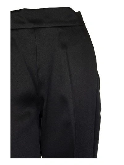 Shop Max Mara Envers Satin Trousers In Black