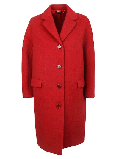 Shop Aspesi Oversize Buttoned Coat In Red