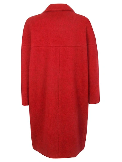 Shop Aspesi Oversize Buttoned Coat In Red