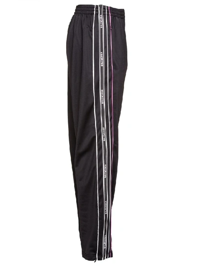 Shop Balenciaga Stripe Tracksuit Pants In Nero