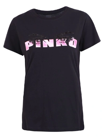 Shop Pinko Branded T-shirt In Black