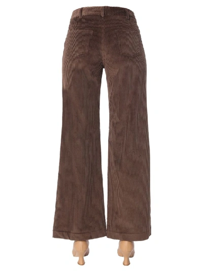 Shop Jejia Ribbed Velvet Pants In Marrone