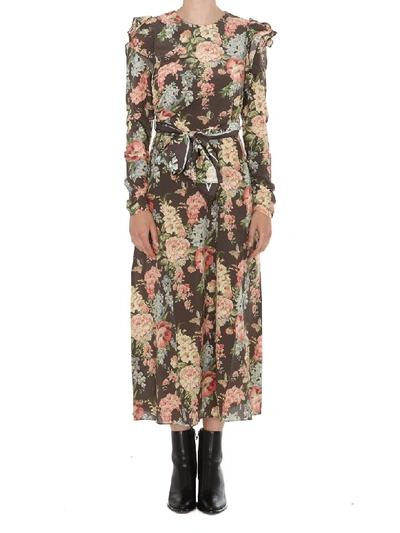 Shop Zimmermann Midi Silk Dress In Beige