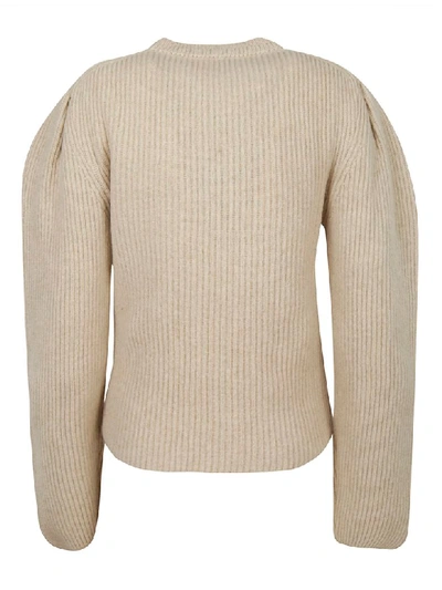 Shop Lemaire Puffy Sleeves Sweater In Off White