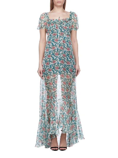 Shop Raquel Diniz Floral Chiffon Dress In Multicolor