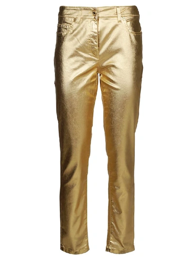 Shop Moschino Gold Skinny Pants
