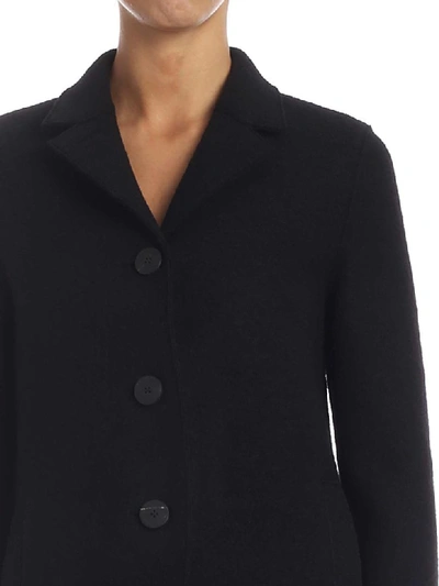 Shop Harris Wharf London Virgin Wool Cloth Coat In Black