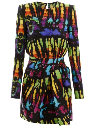 Shop Dsquared2 Tie-dye Dress In Multicolour (black)