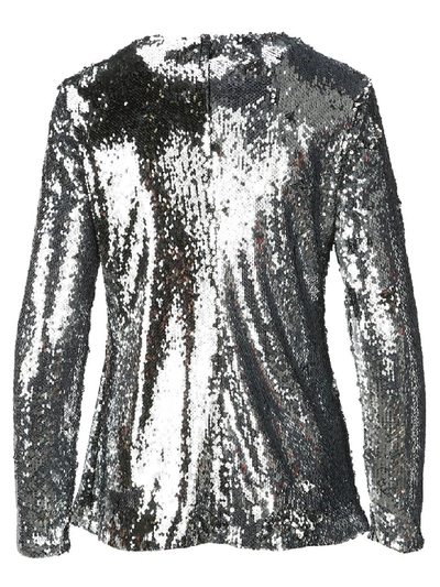 Shop Stella Mccartney Top Sequin In Silver