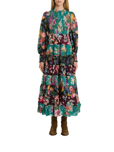 Shop Zimmermann Allia Floral-print Silk-chiffon Maxi Dress In Multicolor