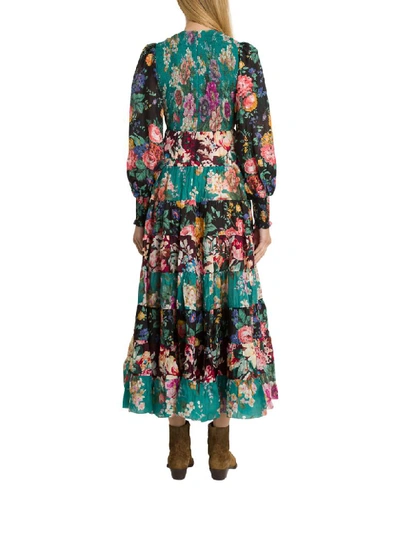 Shop Zimmermann Allia Floral-print Silk-chiffon Maxi Dress In Multicolor