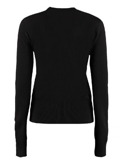 Shop Givenchy Embroidered Wool Sweater In Black