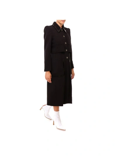 Shop Fendi Soprabito Gabardine Coat In Black