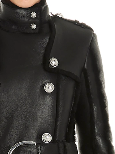 Shop Balmain Coat In Black