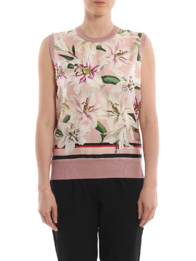 Shop Dolce & Gabbana Printed Gigli Tank Top In Gigli Fdo.rosa