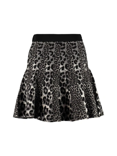 Shop Michael Michael Kors Jacquard Mini Skirt In Grey