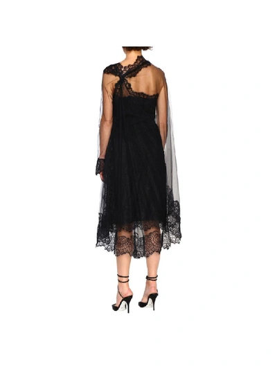 Shop Ermanno Scervino Dress With Lace Edges In Black