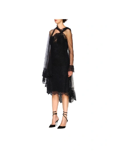 Shop Ermanno Scervino Dress With Lace Edges In Black