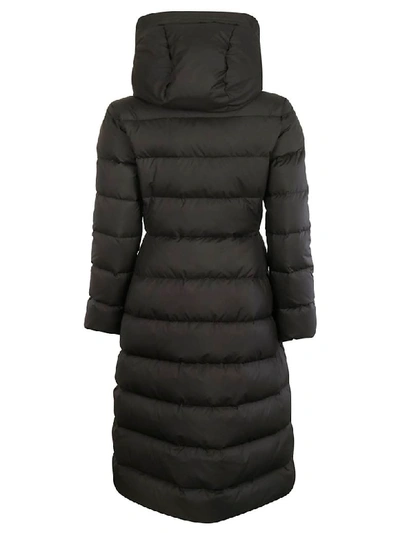 Shop Aspesi Hooded Long Padded Coat In Black