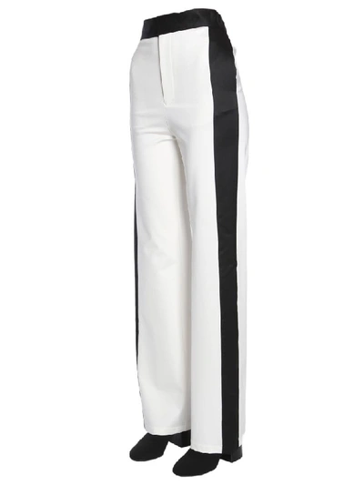 Shop Mm6 Maison Margiela Trousers With Side Band In Bianco