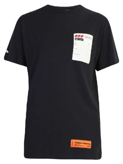 Shop Heron Preston Patched T-shirt In Black