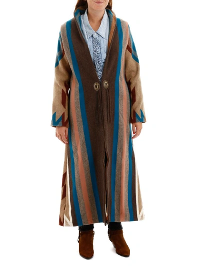 Shop Jessie Western Blanket Coat In Multicolor (brown)