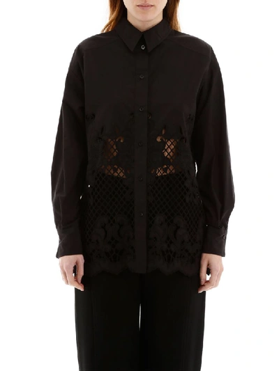 Shop See By Chloé Shirt With Floral Embroidery In Black (black)