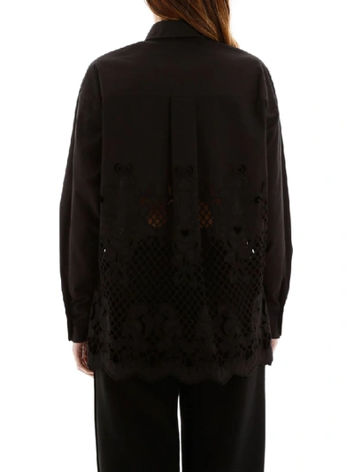 Shop See By Chloé Shirt With Floral Embroidery In Black (black)
