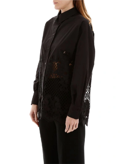 Shop See By Chloé Shirt With Floral Embroidery In Black (black)