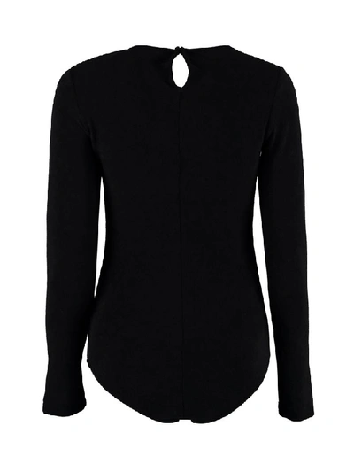 Shop Off-white Long Sleeves Jersey Bodysuit In Black
