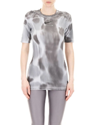 Shop Alyx Nike Logo T-shirt In Grey Camo (grey)