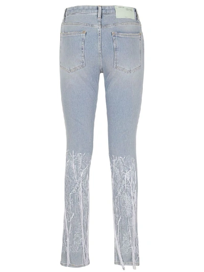 Shop Off-white Embroidery Skinny Denim In Bleach White