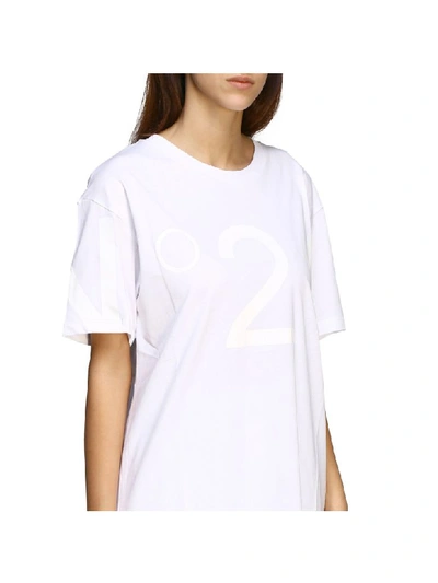 Shop N°21 N° 21 T-shirt N &deg; 21 Over T-shirt With Rubberized And Shiny Logo Print In White